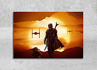 Картина Малыш Йода Мандалорец Декор на стену с Звездными Войнами Star Wars