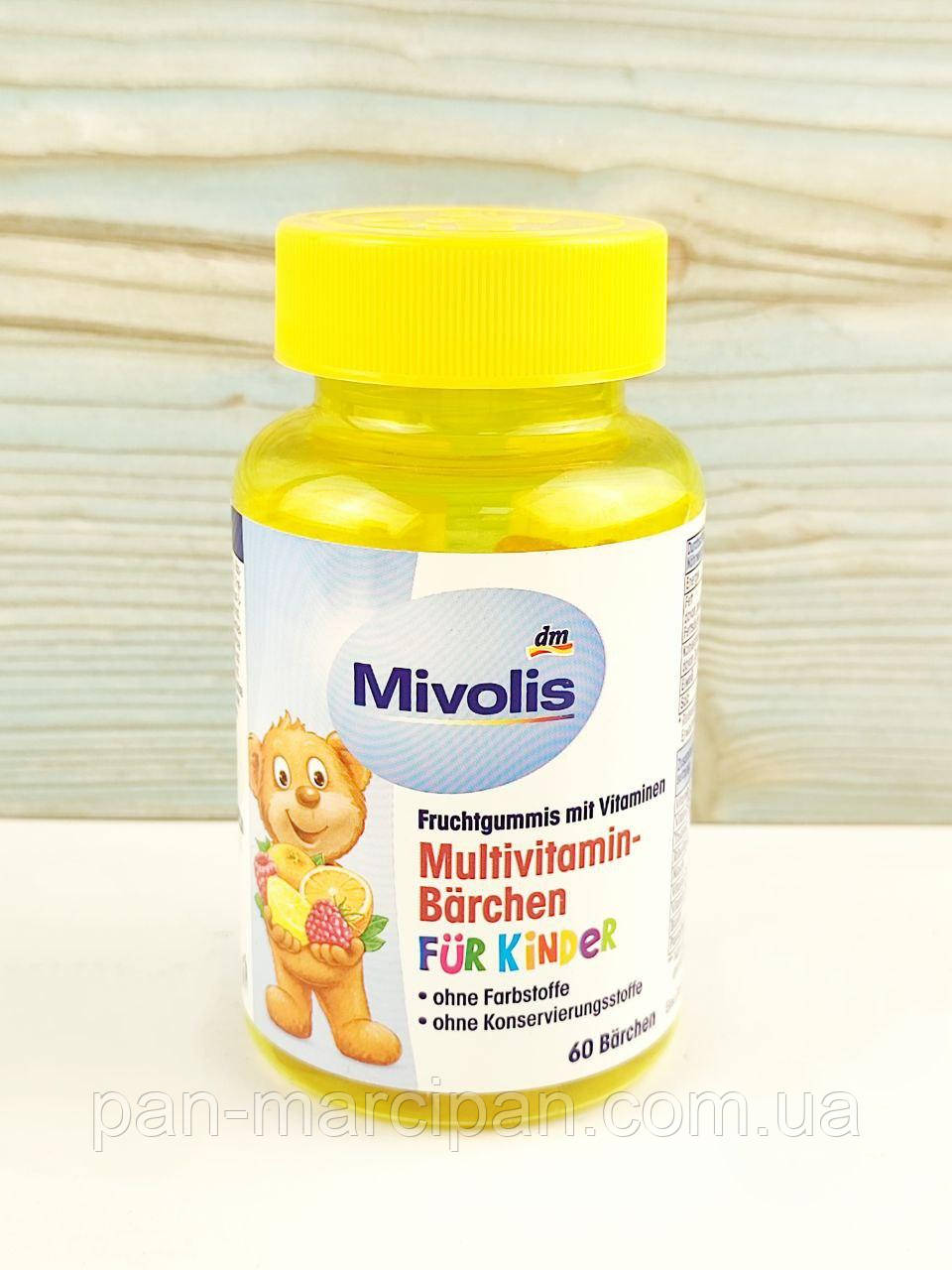 Дитячі вітаміни ведмедики DM Mivolis Multivitamin-Barchen fur Kinder 60 шт 120г Німеччина