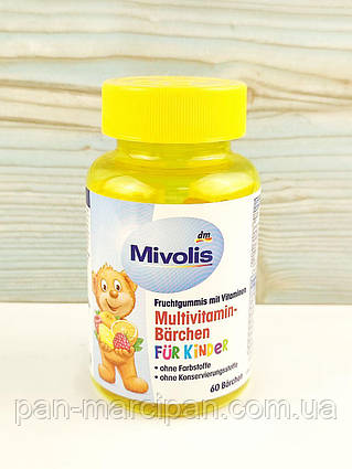 Дитячі вітаміни ведмедики DM Mivolis Multivitamin-Barchen fur Kinder 60 шт 120г Німеччина