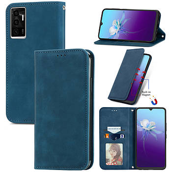 Чохол-книжка Skin Feel Leather Wallet для Vivo V23e Blue