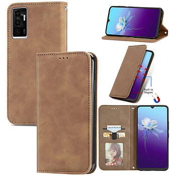 Чохол-книжка Skin Feel Leather Wallet для Vivo V23e Brown