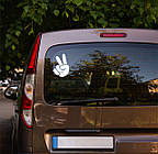 Наклейка на авто  "Знак перемоги, жест 2 пальця, мир"