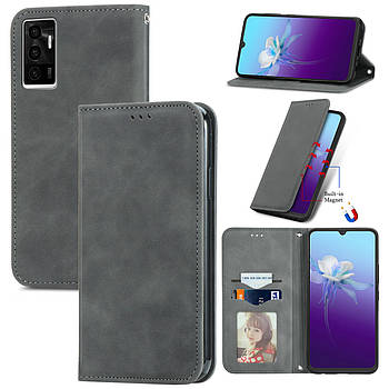 Чохол-книжка Skin Feel Leather Wallet для Vivo V23e Grey