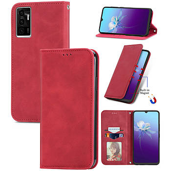 Чохол-книжка Skin Feel Leather Wallet для Vivo V23e Red