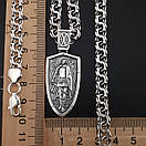 Комплект! Чоловічий срібний ланцюжок і підвіс Архангел Михайл. Бісмарк 65 см і кулон ангел хранитель, фото 4