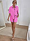 Літній костюм із шортами та вільною сорочкою з поясом (р. 42-48), фото 2