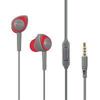 Наушники Bluetooth-гарнитура Наушники Economic Joy Grey/Red with mic + button call answering