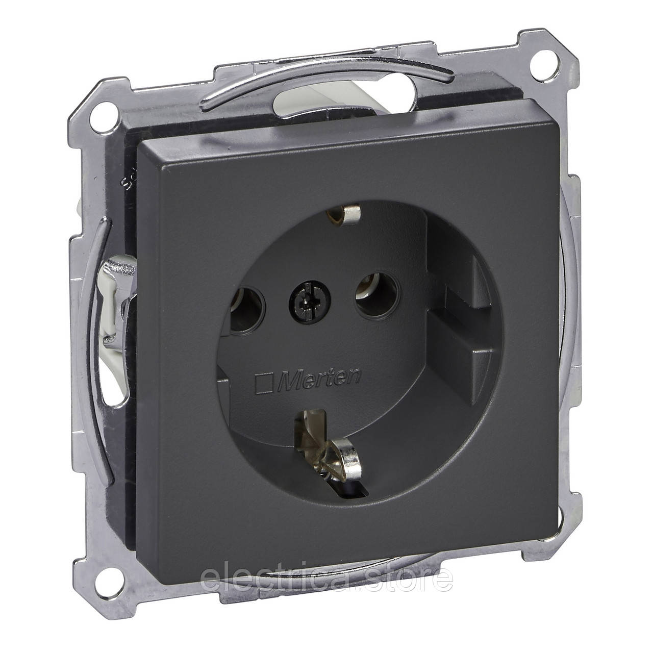 Розетка із заземленням SYSTEM M колір антрацит MTN2301-0414, фото 1