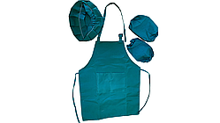 Дитячий комплект для творчості: фартух, берет (ковпак), нарукавники