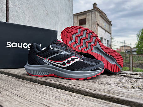 Чоловічі кросівки Saucony COHESION TR17 WIDE S20946-100 Black Lava чорні з червоним Оригінал, фото 1