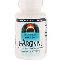 Амінокислота Source Naturals L-Аргінін 500 мг, 100 капсул (SN1687)