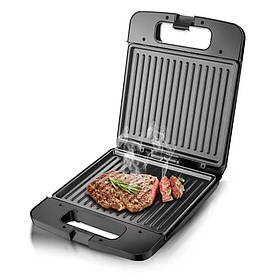 Контактний гриль електричний RAF R.516 з антипригарним покриттям 1400W Grey-Black (3_04722)