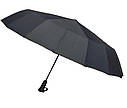 Зонт мужской черный 16 спиц "анти ветер", фото 4