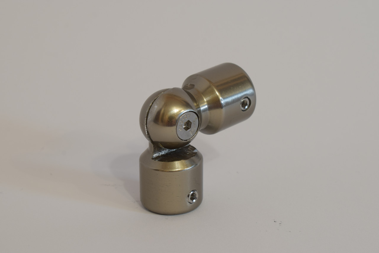 Поворот леєра з регулюванням до алюмінієвих поручнів тип коло колір Шампань (10513ш), фото 1