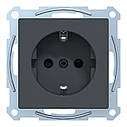 Розетка із заземленням та шторками SYSTEM M колір антрацит MTN2300-0414, фото 2