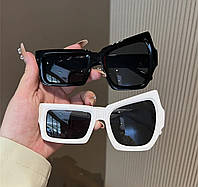 Крутые стильные ассиметричные очки от солнца унисекс Солнцезащитные очки у2к разной формы прямоугольно - ромб