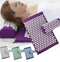 Коврик аппликатор массажный с подушкой Acupressure mat Акупунктурный массажный набор с ковриком и подушкой