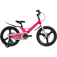 Велосипед детский Corso Connect 20" магниевая рама розовый с дополнительными колесами MG-20557