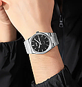 Чоловічий класичний наручний годинник Skmei 9288 (Сріблястий з чорним циферблатом), фото 4