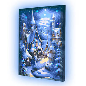 Картина за номерами зі світлодіодною підсвіткою Riviera Blanca Зимове місто 40x50 см (ГР-004)
