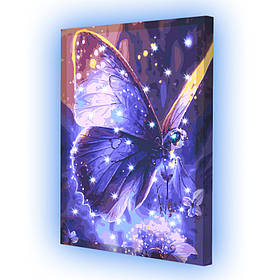 Картина за номерами зі світлодіодною підсвіткою Riviera Blanca Сяючі крильця 40x50 см (ГР-006)