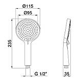 Лійка для ручного душу Qtap Rucni 115 мм округла QTRUCA116O3PCW Chrome, фото 2