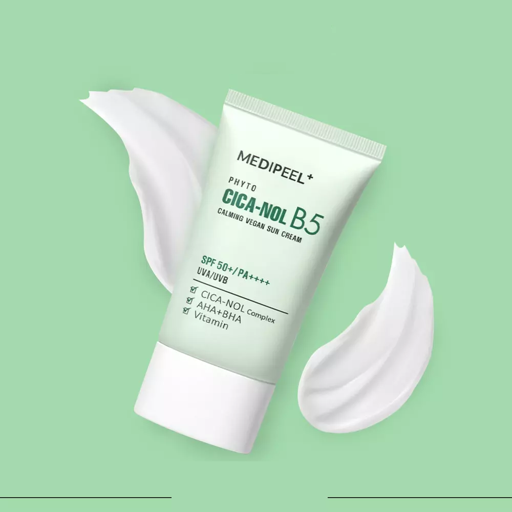 Веганський заспокійливий сонцезахисний крем Medi Peel Phyto Cica Nol B5 Calming Vegan Sun Cream 50 ml