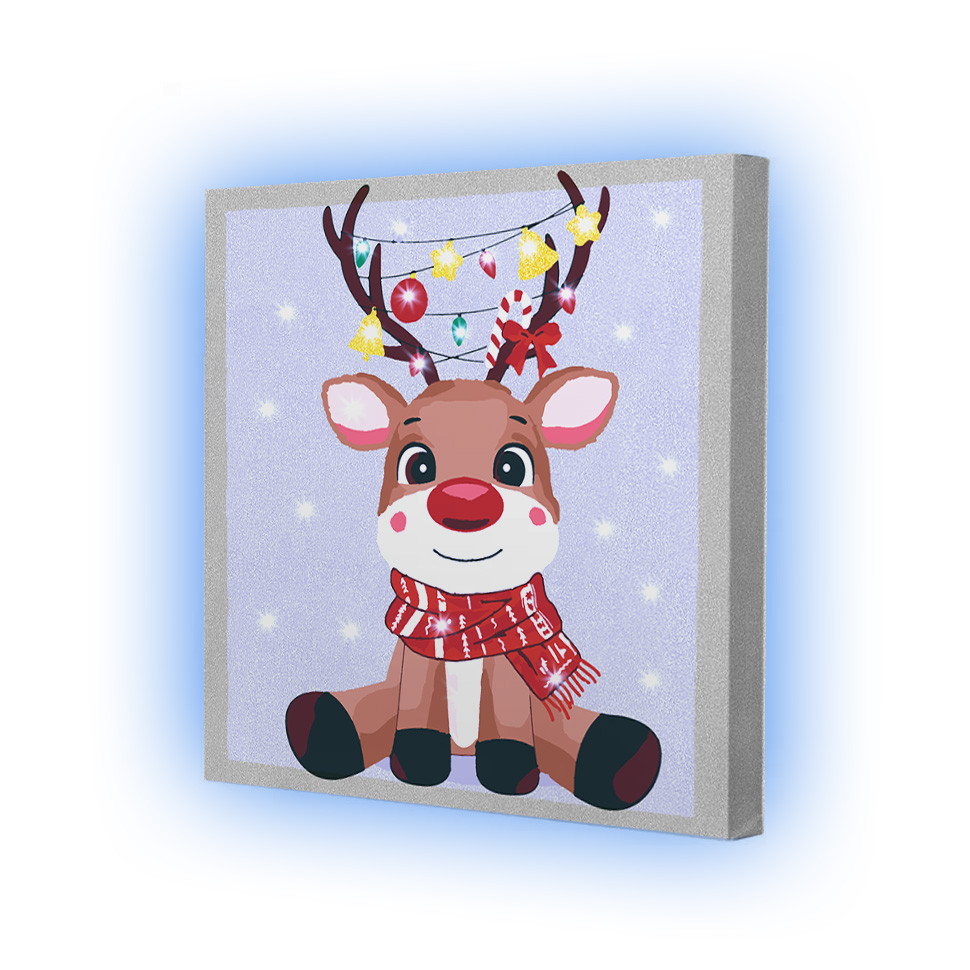 Картина по номерах зі світлодіодною підсвіткою для дітей Riviera Blanca Оленя 25x25 см (ГР1-005), фото 1
