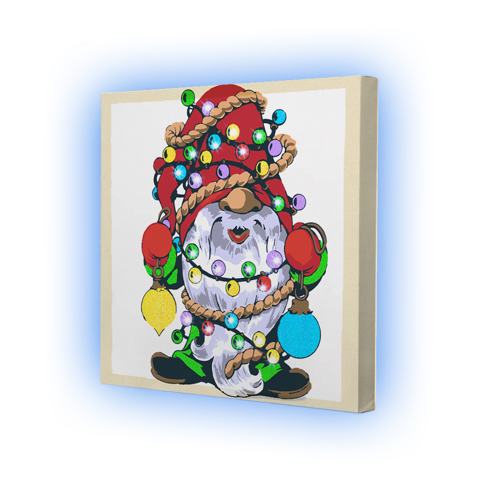 Картина по номерах зі світлодіодною підсвіткою для дітей Riviera Blanca Гном 25x25 см (ГР1-008), фото 1