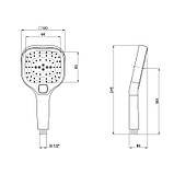 Лійка для ручного душу Qtap Rucni 120х120 мм прямокутна QTHLA120N3KCW Chrome/White, фото 2