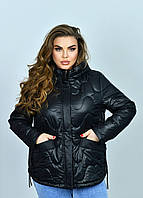 Жіноча стильна легка куртка В 371 чорний