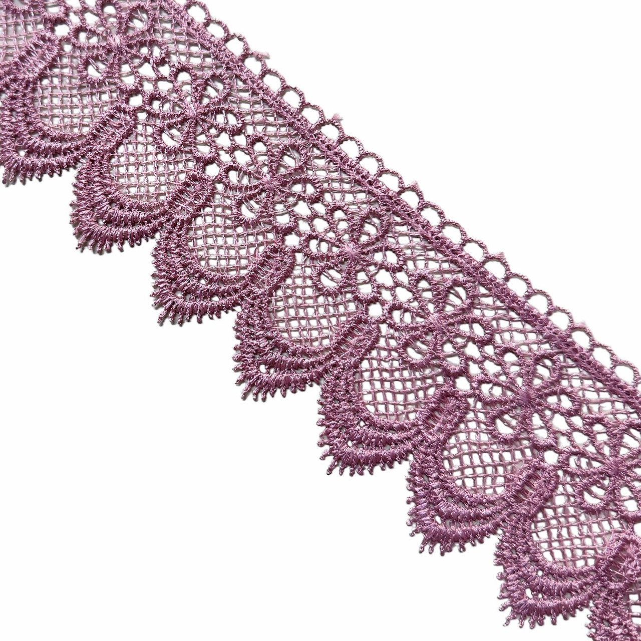 Мереживо макраме 7,0 см колір - пильний бузок, фото 1