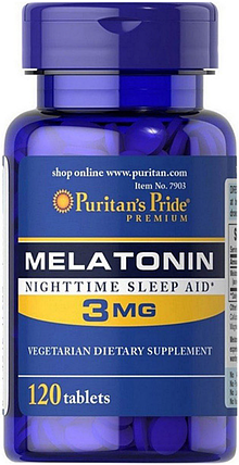 Мелатонін Puritan's Pride Melatonin 3 mg 120 таб, фото 2