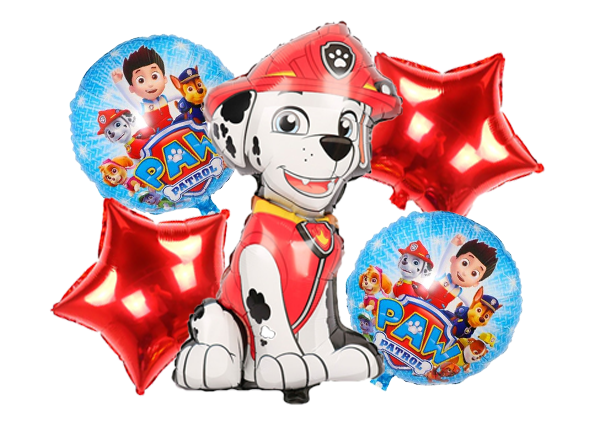 Набір фольгованих куль "Щанячий Патруль" Маршалл. В упаковку:5 шт.