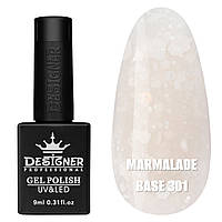 Кольорове базове покриття Marmalade base Дизайнер із конфетті для манікюру, 9 мл. 301