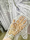 Тюль 5.50 м х 2.50 м павутина вишивка біла, фото 4