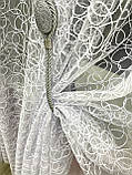 Тюль 5.50 м х 2.50 м павутина вишивка біла, фото 3