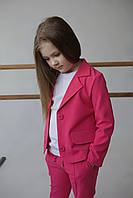 Дитячий,підлітковий літній костюм для дівчаток у малиновому кольорі128 см