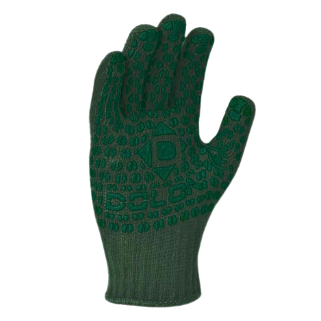 Рукавички трикотажні робочі зелені з ПВХ (548)