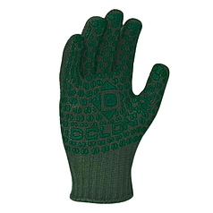 Рукавички трикотажні робочі зелені з ПВХ (548)