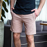 Шорты мужские летние стильные темно-бежевые легкие повседневные шорты с карманами спортивные модные длинные