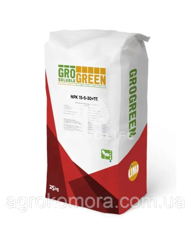 ГРОГРІН NPK 15-5-30+3MgO+TE 25кг GROGREEN