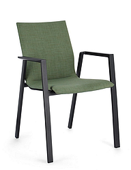 Стілець садовий з підлокітниками ODEON сірий / зелений