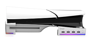 Мультифункціональна RGB горизонтальна підставка для Playstation 5 Slim (PS5 Slim) (Білий)
