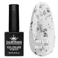 Кольорове базове покриття Miracle base Дизайнер із пластівцями юки для манікюру, 9 мл. 232