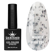 Кольорове базове покриття Miracle base Дизайнер із пластівцями юки для манікюру, 9 мл. 234