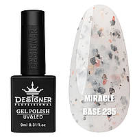 Кольорове базове покриття Miracle base Дизайнер із пластівцями юки для манікюру, 9 мл. 235
