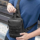 Нагрудна сумка слінг через плече DANG із кобурою на липучці для прихованого носіння зброї сумка-кобура чорна, фото 5