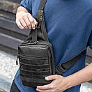 Нагрудна сумка слінг через плече DANG із кобурою на липучці для прихованого носіння зброї сумка-кобура чорна, фото 10