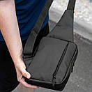 Нагрудна сумка слінг через плече DANG із кобурою на липучці для прихованого носіння зброї сумка-кобура чорна, фото 7